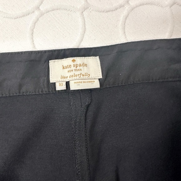 Kate Spade Black Ankle Cropped Trouser Pants Size 10 - Picture 3 of 3